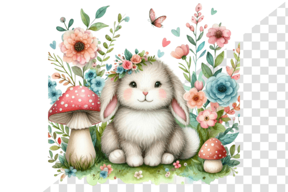Download Whimsy Bunny Watercolor Clipart - Premium Bundle