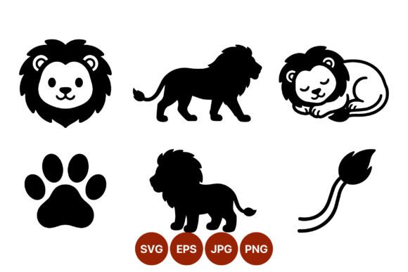 Download Cute Lion Face Paw Tail Vector - Cute Collection