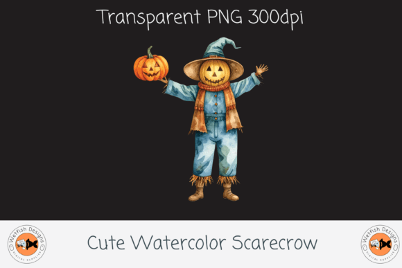 Download Cute Watercolor Scarecrow - Cute Collection