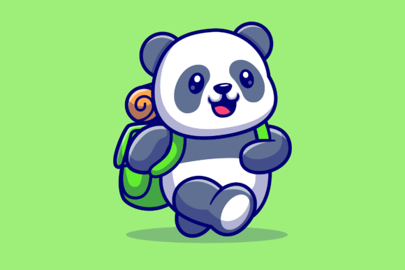 Download Cute Panda Traveling with Backpack - Cute Collection