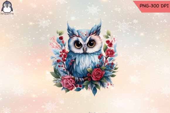 Download Cute Owl Christmas Watercolor Painting - Cute Collection