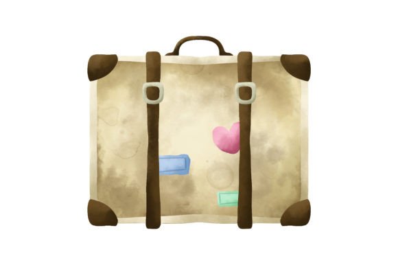 Download Vintage Suitcase Watercolor - Suitcase watercolor Collection