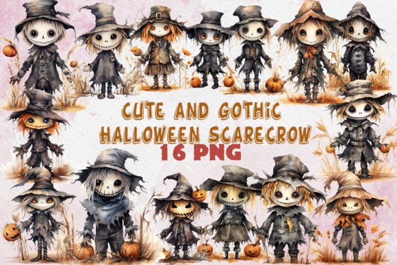 Download Halloween Scarecrow PNG Watercolor Bundl - Scarecrow png Collection