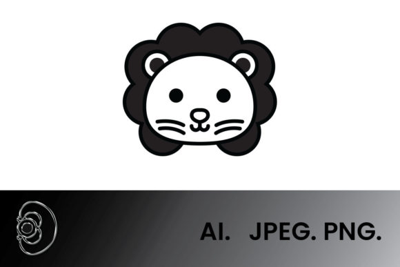 Download Black and White Cute Lion Illustration - Cute Collection