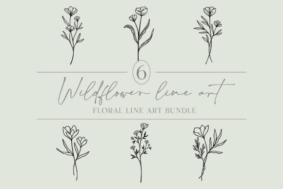 Download Wildflower Bundle | Floral Line Art Cute - Cute Collection