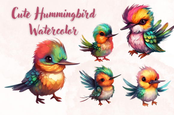 Download Cute Hummingbird Watercolor Clipart - Cute Collection