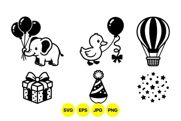 Download Cute Animal Party Clipart Set - Cute Collection