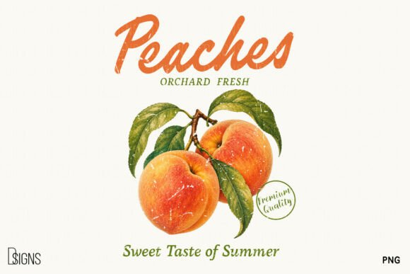 Download Retro Peach Vintage Summer Fruit PNG - Vintage summer Collection