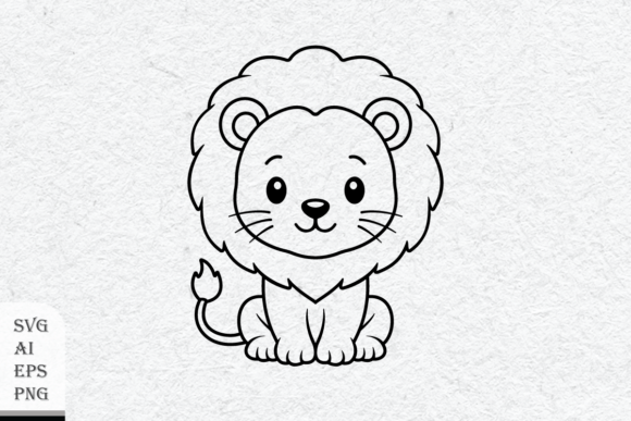 Download Cute Lion Outline - Cute Collection
