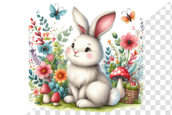 Download Whimsy Bunny Watercolor Clipart - Premium Resources