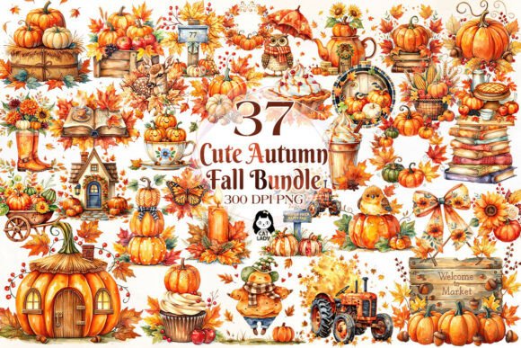 Download Watercolor Cute Autumn Fall Clipart - Cute Collection