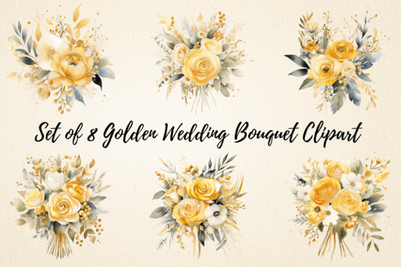 Download Golden Wedding Bouquet Sublimation - Wedding bouquet Collection