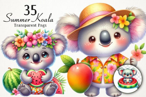 Download Cute Summer Koala PNG Clipart - Cute Collection