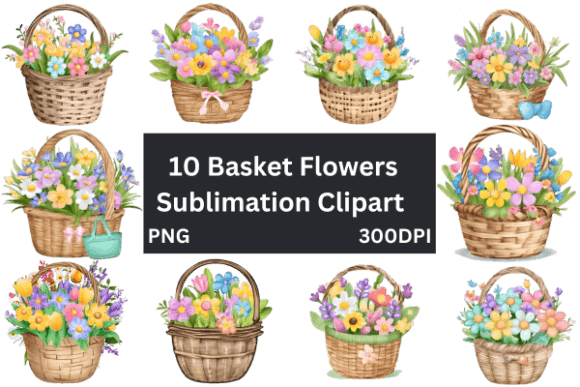 Download Basket Flowers Sublimation Clipart - Premium Resources