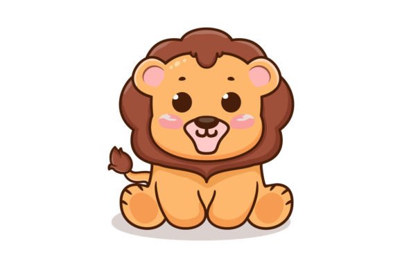 Download Vector Cute Lion Cartoon Character - Cute Collection