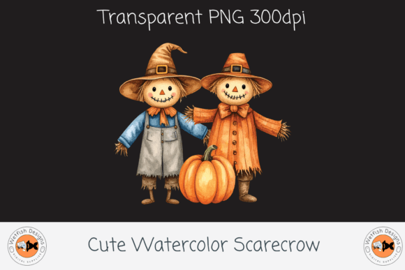 Download Cute Watercolor Scarecrow - Cute Collection