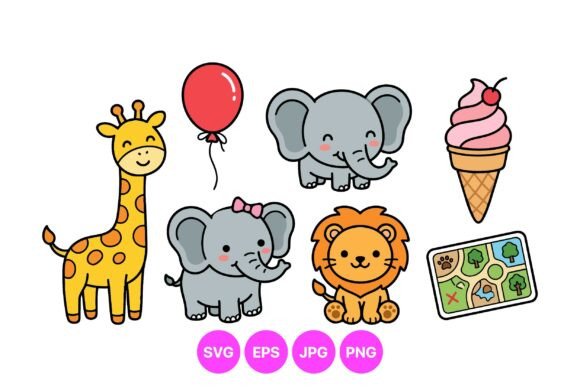 Download Cute Safari Animal Clipart Pack - Cute Collection