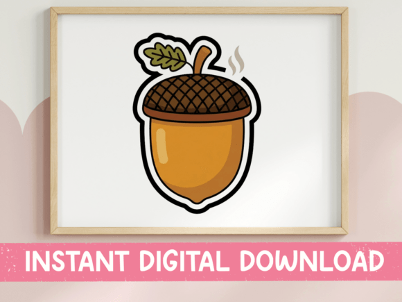 Download Cute Acorn Autumn Sticker Design - Cute Collection