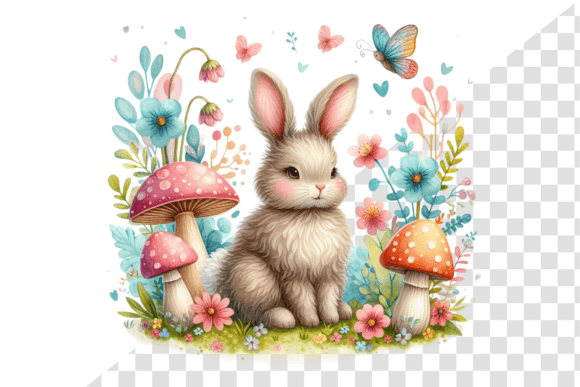 Download Whimsy Bunny Watercolor Clipart - Premium Bundle