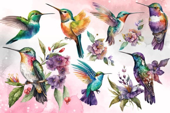 Download Cute Hummingbird Watercolor Clipart - Cute Collection